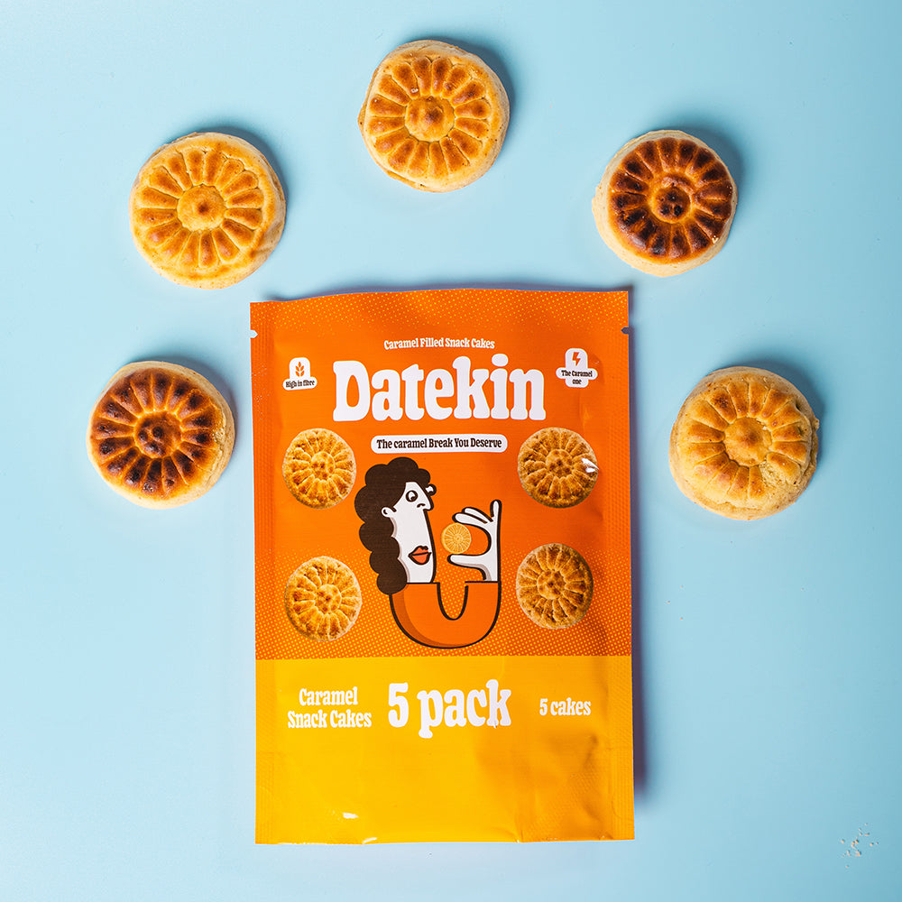 Datekin Caramel Filled Cakes (1 x 5 pack)