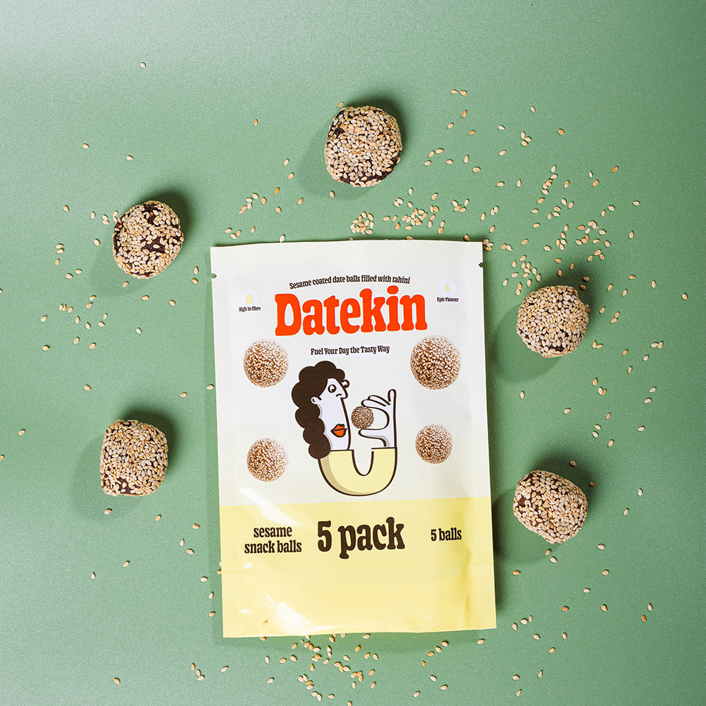 Datekin Sesame Coated Date Balls Filled with Tahini (1 x 5 Pack)