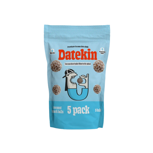 Datekin Coconut Covered Date Balls filled with Savoury Tahini (1 x 5 Pack)