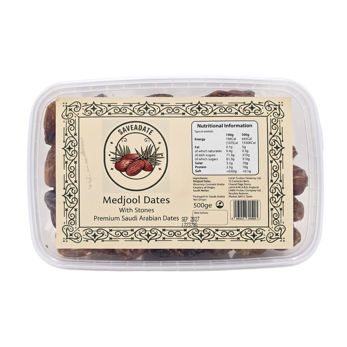 SaveADate Medjool Dates With Stone 500g